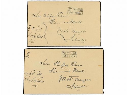 ✉ ESTADOS INDIOS: CACHEMIRA. 1890-91. POSTAL FORGERIES. 2 co