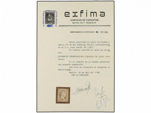 (*) ESPAÑA. Ed. 9. 5 reales rosa carmín. Excelente presencia