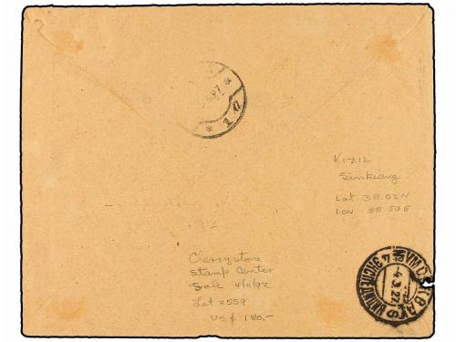 ✉ U.R.S.S.: TOUVA. 1927. KIZIL (Sinkiang) to MOSCOU. 8k. gre
