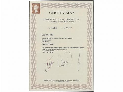 ** ANDORRA. Ed. NE 13s/24s. NO EMITIDA. Serie completa SIN D