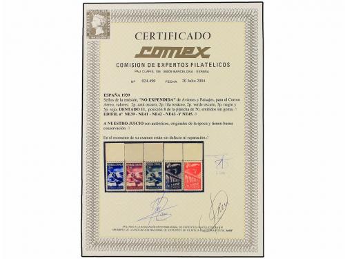 (*) ESPAÑA. Ed. NE 39/45. NO EMITIDOS. Serie completa de cin