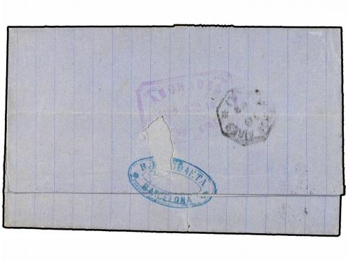 ✉ ESPAÑA. Ed. 204 (2), 210 (2). 1882. BARCELONA a BUENOS AIR