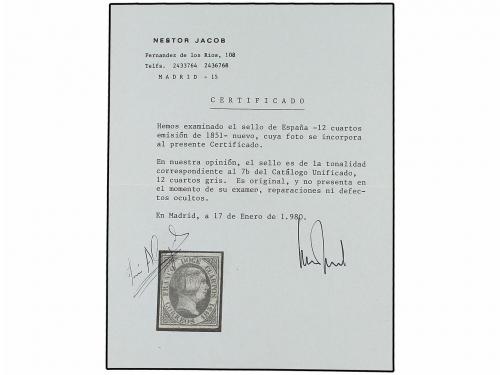 (*) ESPAÑA. Ed. 7b. 12 cuartos gris. Rara tonalidad de color