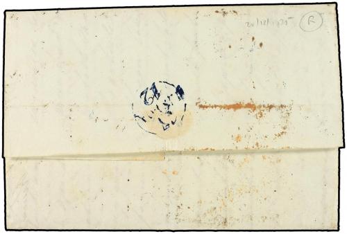 ✉ ESPAÑA: PREFILATELIA. 1835. ADRA a OPORTO. Marca ADRA/AND.