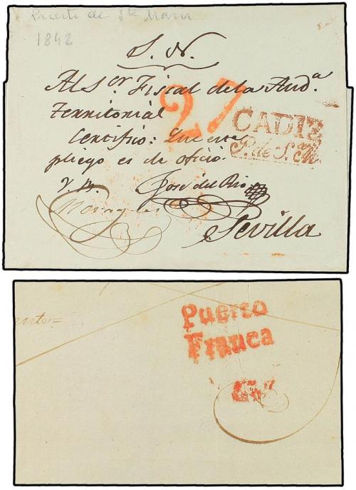 ✉ ESPAÑA: PREFILATELIA. 1800-1840. Cinco cartas y un fragmen