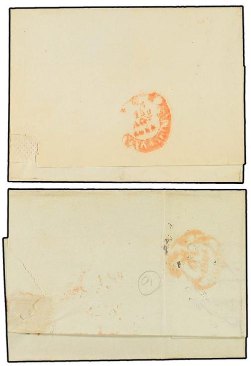 ✉ ESPAÑA. Ed. 6. 1851. Dos cartas con sello de seis cuartos 