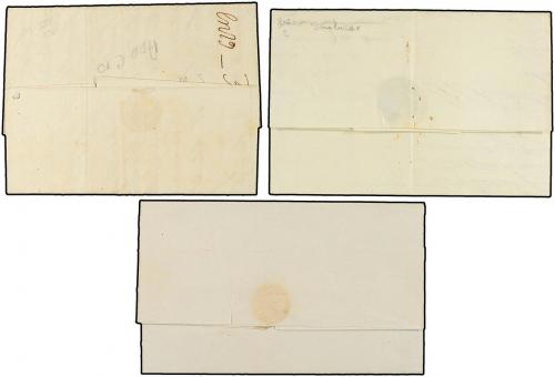 ✉ ESPAÑA: PREFILATELIA. 1802-1840. Tres cartas con diferente