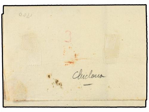 ✉ ESPAÑA: PREFILATELIA. (1800 CA.). Envuelta circulada a CÁD