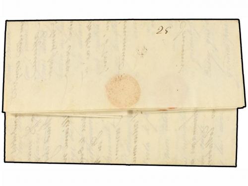 ✉ PERU. 1830. ARICA a AREQUIPA. Marca YSLAY en rojo, porte d