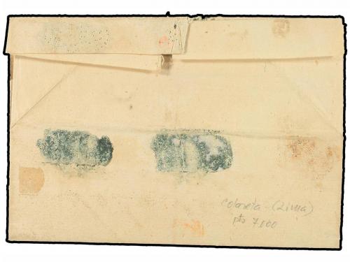 ✉ PERU. 1827 (10 Abril). JAQUI a CAMANA. Marca ACARY en rojo