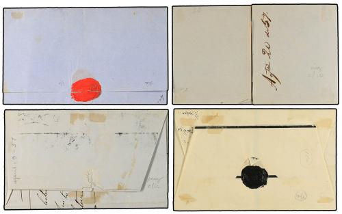 ✉ MEXICO. 1857-60. CINCO cartas con sellos de 2 reales verde