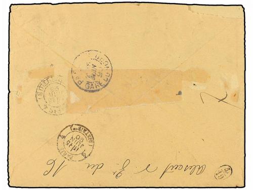 ✉ GUADALUPE. 1890. BASSE-TERRE a FRANCIA. 15 cts. s. 20 cts.