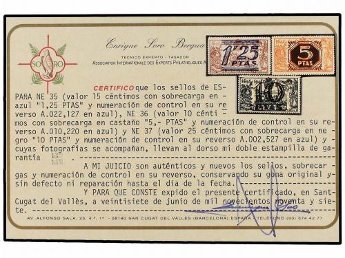 ** ESPAÑA. Ed. NE 35/37. NO EMITIDOS. Serie completa, excele