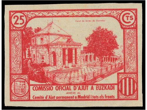 ESPAÑA GUERRA CIVIL. EUZKADI. Serie de diez sellos más los d