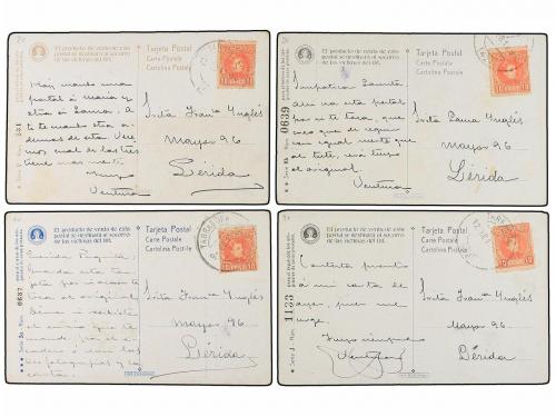 ✉ MARRUECOS. 1910. Cuatro tarjetas del Círculo Artístico de 