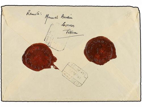 ✉ MARRUECOS. 1937. Dos cartas con diversos franqueos, mat. c