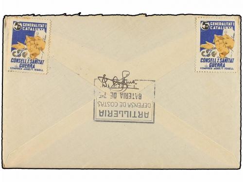 ✉ ESPAÑA GUERRA CIVIL. 1937. ESTARTIT a SALLENT. 30 cts. roj