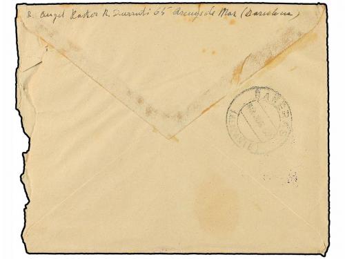 ✉ ESPAÑA GUERRA CIVIL. 1938. ARENYS DE MAR a BAÑERES. 45 cts