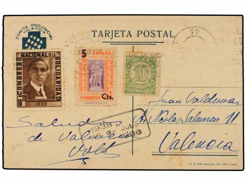 ✉ ESPAÑA GUERRA CIVIL. 1938. Tarjeta postal "Ni un paso atrá