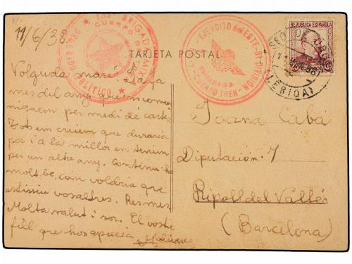 ✉ ESPAÑA GUERRA CIVIL. 1938. Tarjeta Postal del S.I.A. circu
