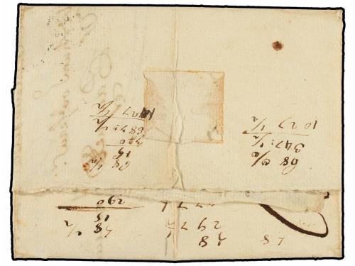 ✉ ESPAÑA: PREFILATELIA. 1718. PAMPLONA a MADRID. Marca PAMPL