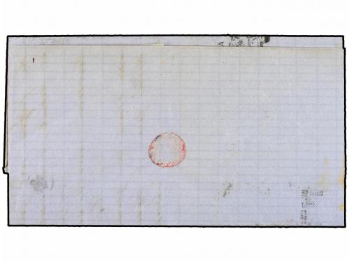 ✉ ESPAÑA. 1874. MADRID a BARCEONA. 10 cts. verde FALSO POSTA