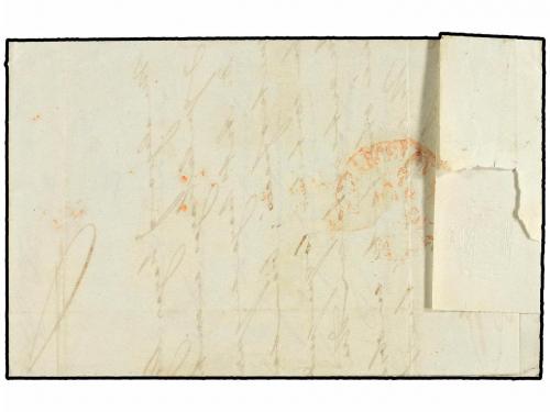 ✉ ESPAÑA. Ed. 1. 1850. LORCA a BARCELONA. 6 cuartos negro, m