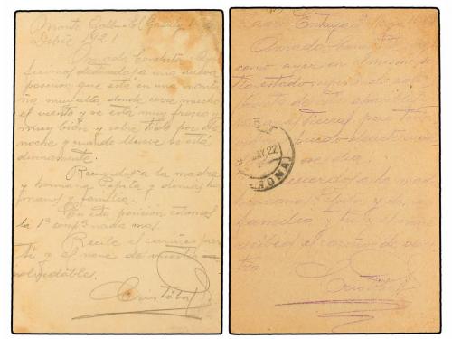 ✉ MARRUECOS. 1921-22. Dos Enteros Postales del Ejército de Á