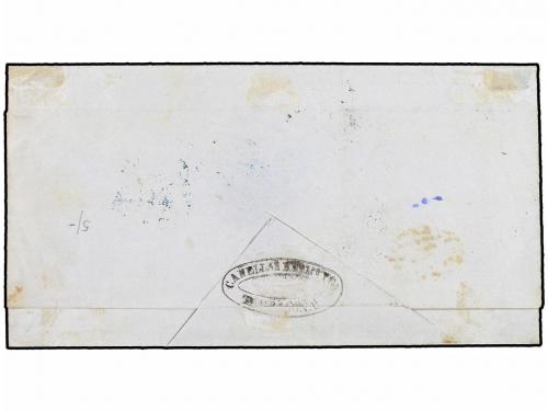 ✉ ESPAÑA. Ed. 46 (2). 1857. BARCELONA a BUENOS AIRES. 2 real