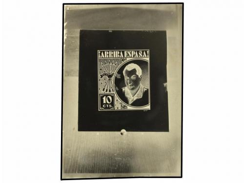 ESPAÑA: VIÑETAS. JOSÉ ANTONIO. FOTOLITO ORIGINAL y ENSAYO DE