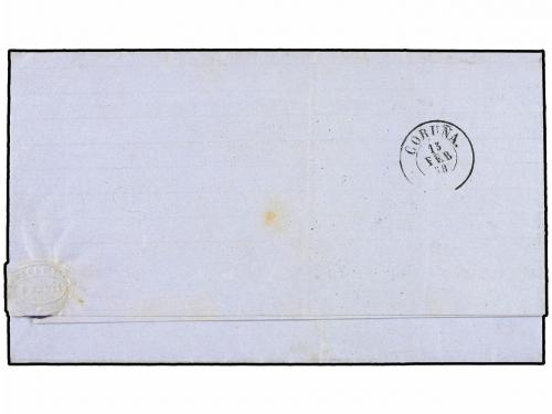 ✉ ESPAÑA. Ed. 48. 1858. CALDAS DE REIS a CORUÑA. 4 cuartos r