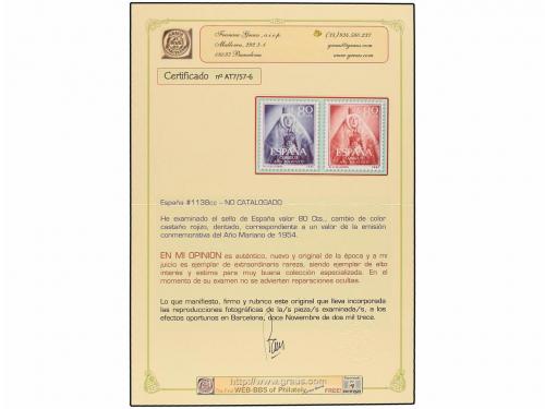 ** ESPAÑA. Ed. 1138cc. 80 cts. carmín. CAMBIO DE COLOR. RARO