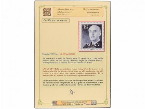 ** ESPAÑA. Ed. 1147cc. 30 cts. verde negro. CAMBIO DE COLOR.