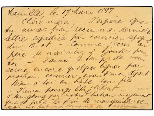 ✉ FILIPINAS. 1897. MANILA a ALEMANIA. Entero Postal de 2 ctv