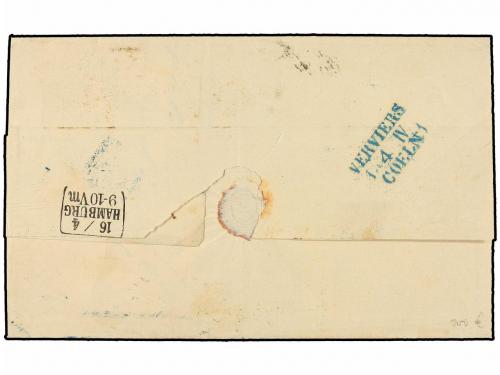 ✉ ESPAÑA. Ed. 89 (4). 1869. BARCELONA a HAMBURGO. 12 cuartos