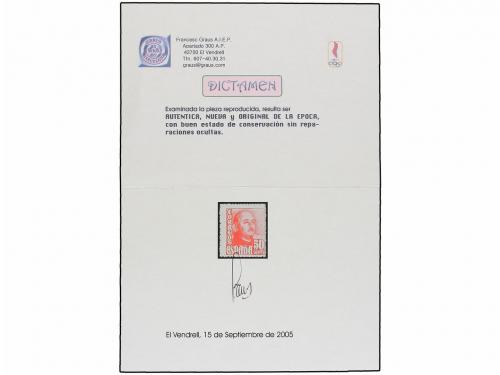 ** ESPAÑA. Ed. 1022cca. 50 cts. rosa CAMBIO DE COLOR. Dictam