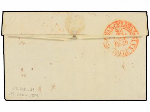 ° ESPAÑA. Ed. 1. 6 cuartos negro, mat. comercial ovalado IMP