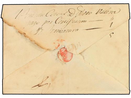 ✉ CUBA. 1835. HABANA a CEIBA MOCHA. Carta Certificada. Marca