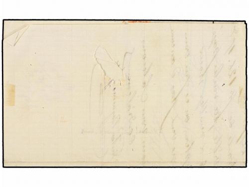 ✉ ESPAÑA. Ed. 95, 96. 1867. IRÚN a BAYONA. 25 mils. azul y r