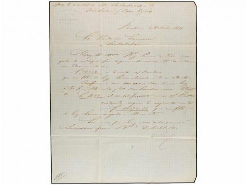 ✉ ESPAÑA. Ed. 158. 1874. BURDEOS a SANTESTEBAN. Carta con te