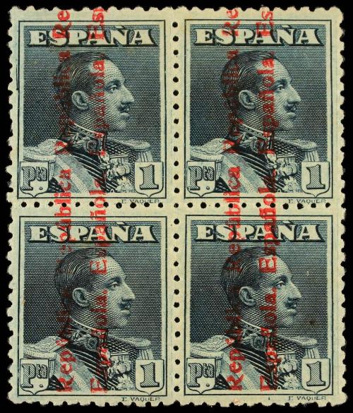 ** ESPAÑA. Ed. 593/603 (4). SERIE COMPLETA en bloque de cuat