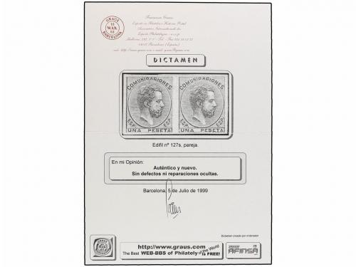 (*) ESPAÑA. Ed. 127s. 1 pta. lila SIN DENTAR. Muy bonito. Di