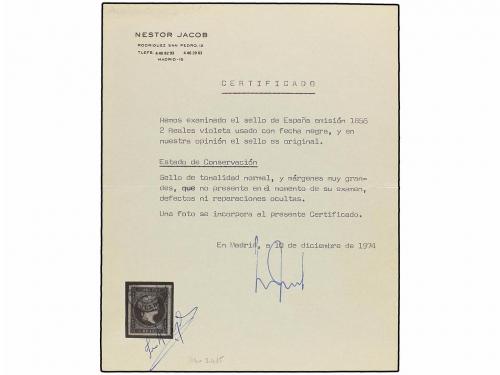 ° ESPAÑA. Ed. 46. 2 reales castaño lila. Márgenes excepciona