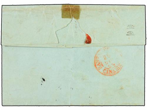 ✉ ESPAÑA. Ed. 32. 1854. OROTAVA a ADEJE. 2 cuartos verde. Ma