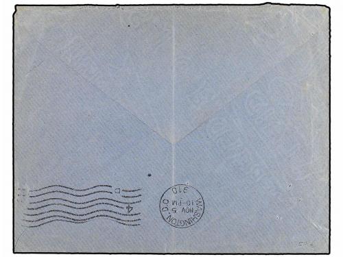 ✉ ESPAÑA. Ed. 248. 1910. DIEZMA a U.S.A. 25 cts. azul. Mat. 