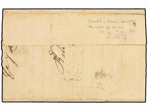 ✉ ESPAÑA. Ed. 62 (2). 1863. MADRID a AREQUIPA (Perú). 2 real