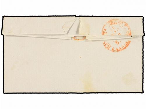 ✉ ESPAÑA. Ed. 43. 1857. LAS PALMAS a PUERTO DE LA CRUZ. 2 cu