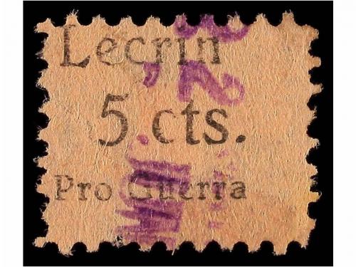 ESPAÑA GUERRA CIVIL. LECRÍN. 5 cts. negro s. rosa. Pro Guerr