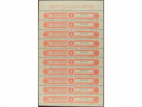 ESPAÑA: FISCALES. IMPUESTO SOBRE EL ALCOHOL 1965. Escudo y Á