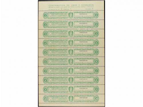 ESPAÑA: FISCALES. IMPUESTO SOBRE EL ALCOHOL 1965. Escudo y Á